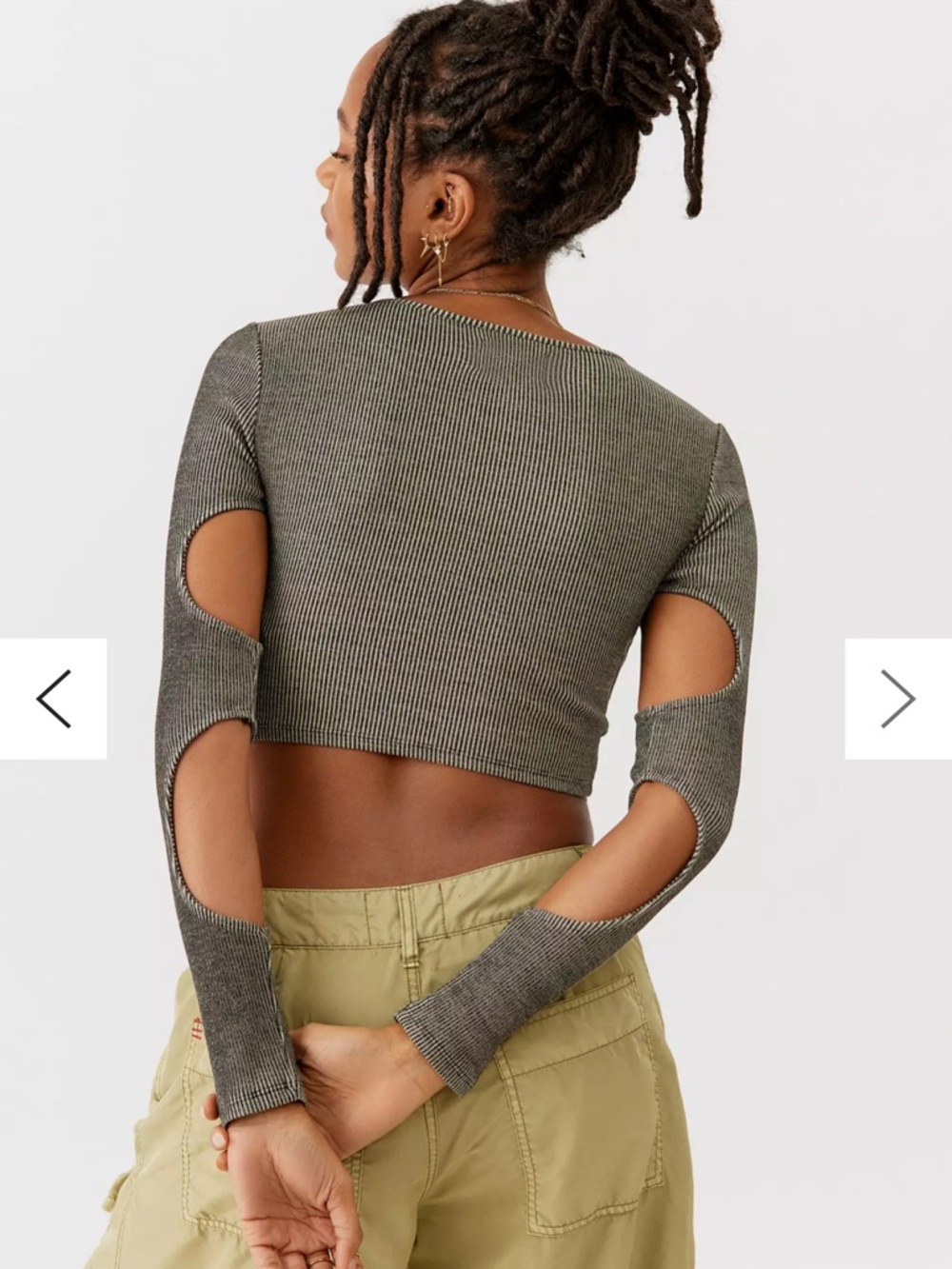 Cutout Rib-Knit Crop Top - Picture 2 of 4